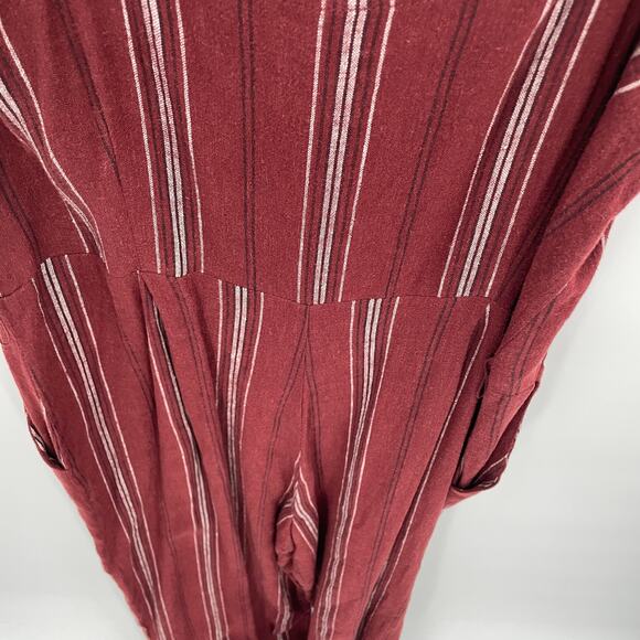 SANCTUARY Evereve NWT Sedona Maroon Striped Jumpsuit // L - Picture 11 of 12